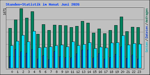 Stunden-Statistik im Monat Juni 2026